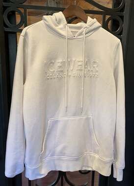 Icewear Iceland Jokull Embossed Logo Hoodie White Sweatshirt Unisex XL